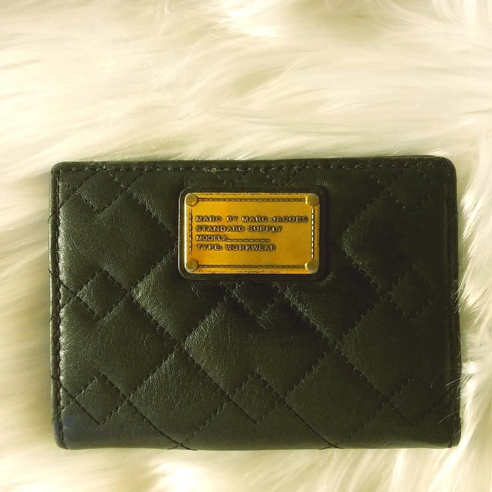 Marc Jacobs Black Leather Quilted Wallet